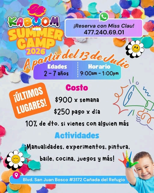 Instalaciones y actividades de Kaboom en León, Guanajuato